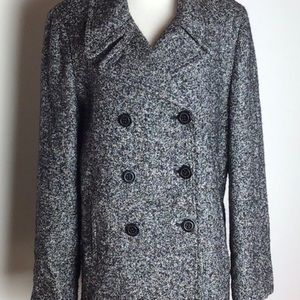 Calvin Klein | Size 16 Heathered Gray Pea Coat Excellent Condition